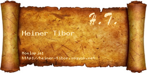Heiner Tibor névjegykártya